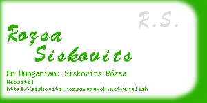 rozsa siskovits business card